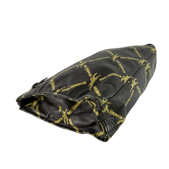 Rare Genuine Vintage LONGCHAMP Brown Logo Leather Wristlet Clutch Authenticated - Picture 9 of 13